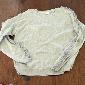 Tucker + Tate Light Gray Ruffle Sleeve Sweater